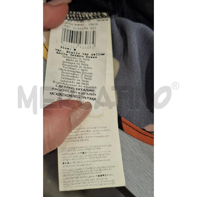 VESTITO DONNA RINASCIMENTO BASE NERA FIORI GIALLI | Mercatino dell'Usato Salerno fratte 4