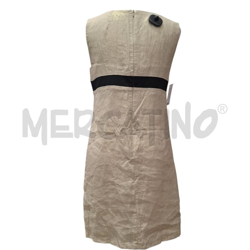VESTITO DONNA RINASCIMENTO BEIGE BRILL. FASCIA NERA | Mercatino dell'Usato Salerno fratte 2