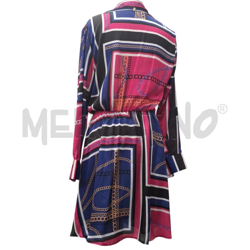 VESTITO DONNA RINASCIMENTO NERO/FUCSIA/BLU FANT. NODI DORATI  | Mercatino dell'Usato Salerno fratte 2