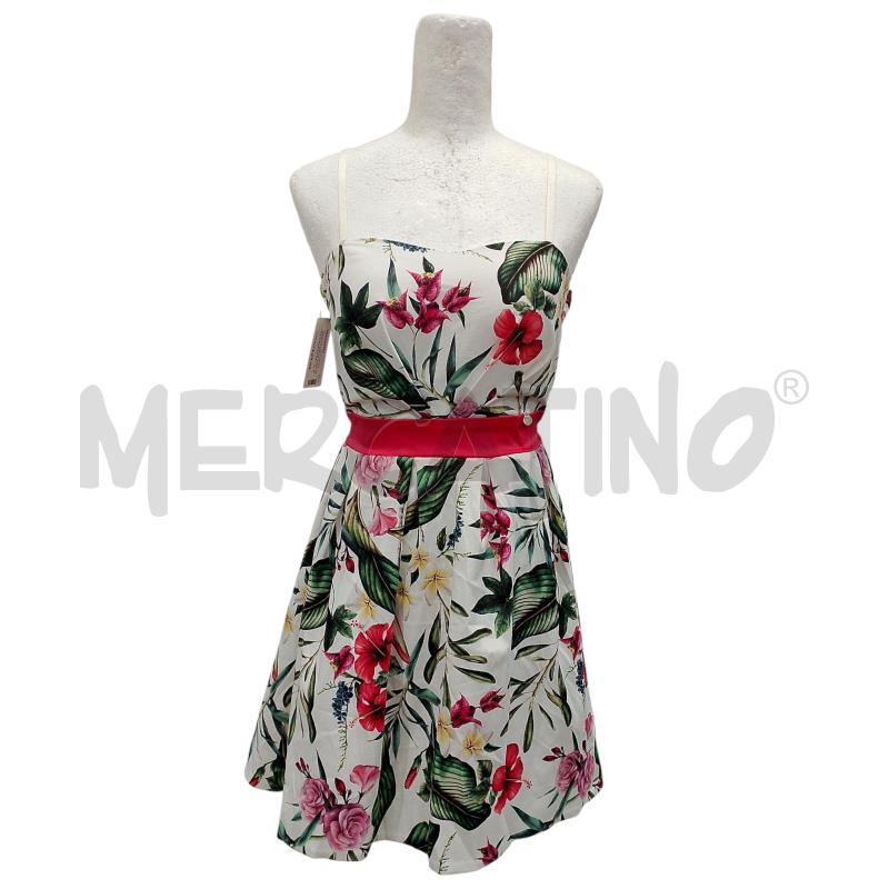 VESTITO DONNA RINSCIMENTO BIANCO DIS. FIORI | Mercatino dell'Usato Salerno fratte 1