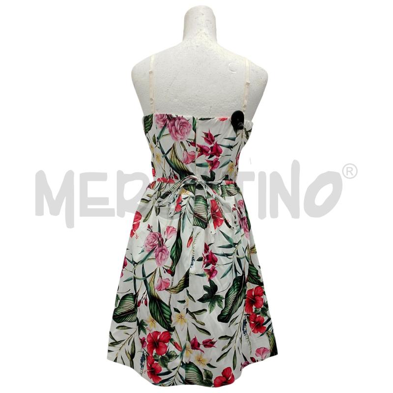 VESTITO DONNA RINSCIMENTO BIANCO DIS. FIORI | Mercatino dell'Usato Salerno fratte 2