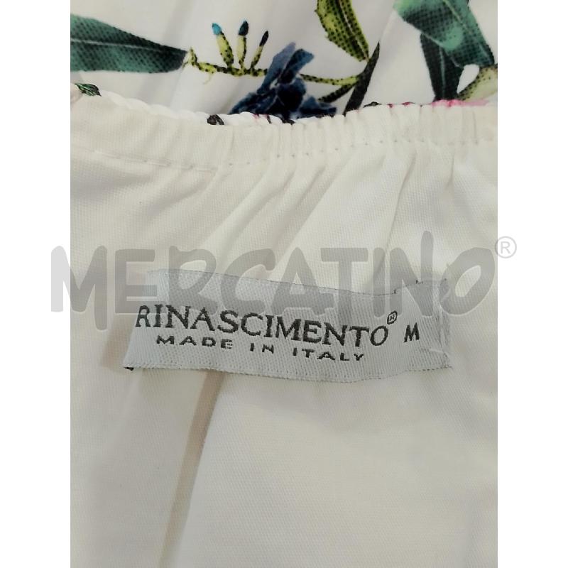VESTITO DONNA RINSCIMENTO BIANCO DIS. FIORI | Mercatino dell'Usato Salerno fratte 3