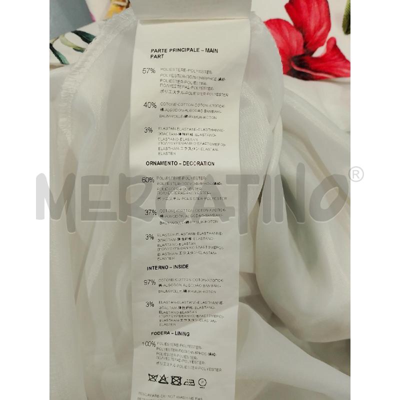 VESTITO DONNA RINSCIMENTO BIANCO DIS. FIORI | Mercatino dell'Usato Salerno fratte 4