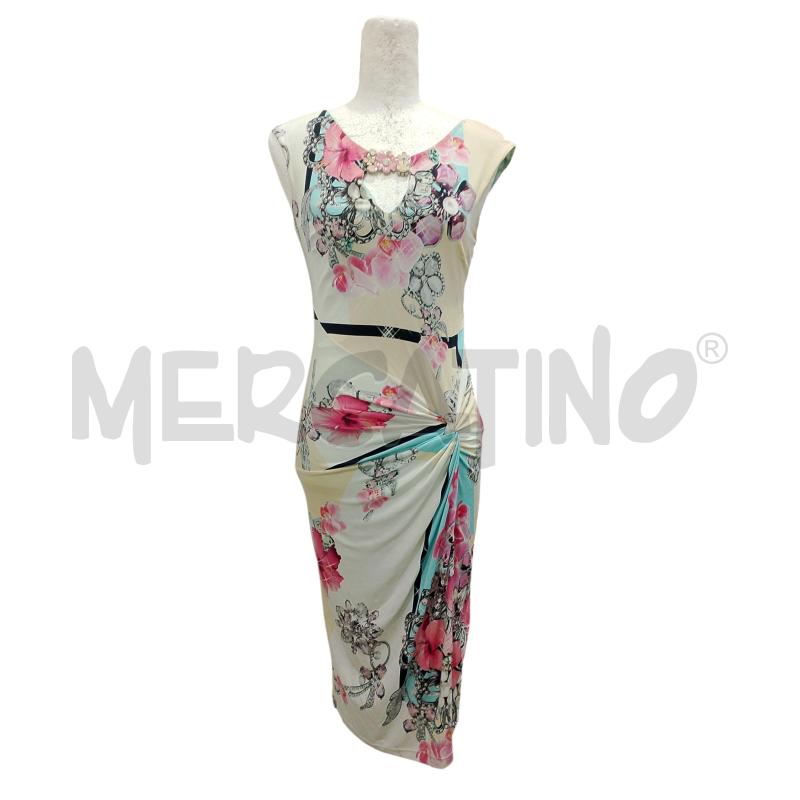 VESTITO DONNA VIA DELLE PERLE BIANCO GIALLO FIORI | Mercatino dell'Usato Salerno fratte 1