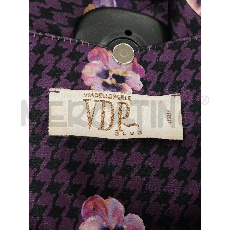 VESTITO DONNA VIA DELLE PERLE VIOLA FANT. FIORELLINI MISTO SETA | Mercatino dell'Usato Salerno fratte 3
