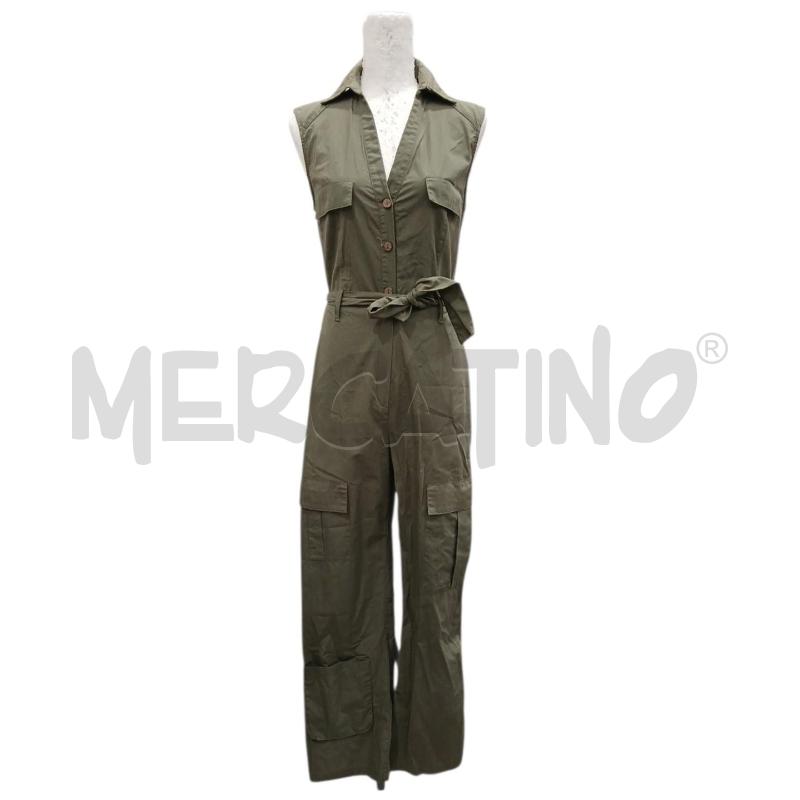 VESTITO DONNA ZARA A TUTA GIROMANICA VERDE MIL. | Mercatino dell'Usato Salerno fratte 1