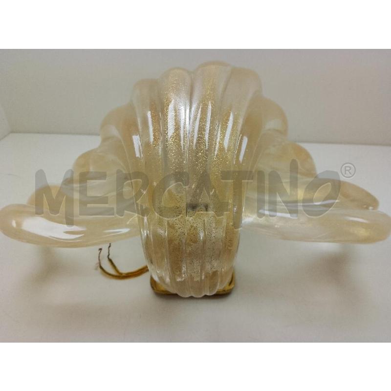 APPLIQUE ARCHIMEDE SEGUSO A CONCHIGLIA CRISTALLO E ORO CM25 | Mercatino dell'Usato Siena 1