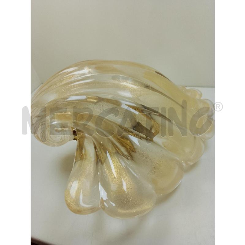APPLIQUE ARCHIMEDE SEGUSO A CONCHIGLIA CRISTALLO E ORO CM25 | Mercatino dell'Usato Siena 2