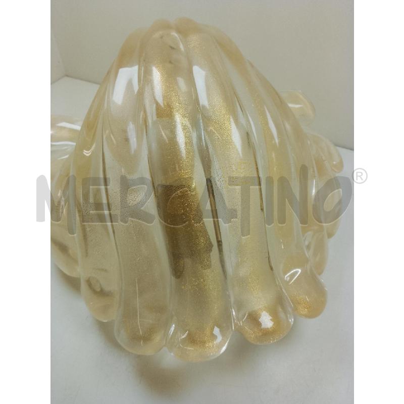 APPLIQUE ARCHIMEDE SEGUSO A CONCHIGLIA CRISTALLO E ORO CM25 | Mercatino dell'Usato Siena 3