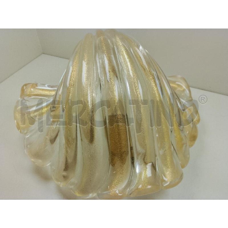 APPLIQUE ARCHIMEDE SEGUSO A CONCHIGLIA CRISTALLO E ORO CM25 | Mercatino dell'Usato Siena 2