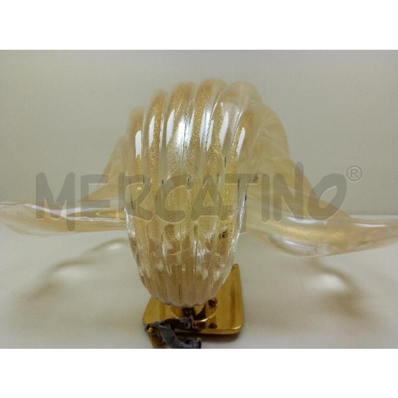 APPLIQUE ARCHIMEDE SEGUSO A CONCHIGLIA CRISTALLO E ORO CM 25 | Mercatino dell'Usato Siena 1