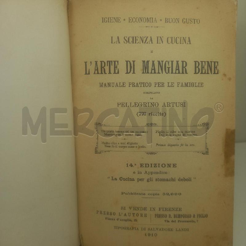 ARTUSI L'ARTE DI MANGIAR BENE 14 ESIMA EDIZIONE  | Mercatino dell'Usato Siena 1
