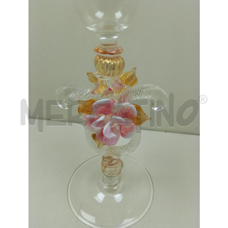 BICCHIERE MURANO ROSELLINA H28 | Mercatino dell'Usato Siena 3