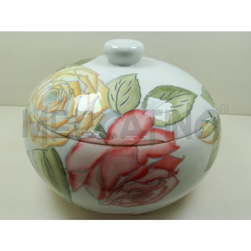 BISCOTTIERA CERAMICA CON ROSE | Mercatino dell'Usato Siena 1