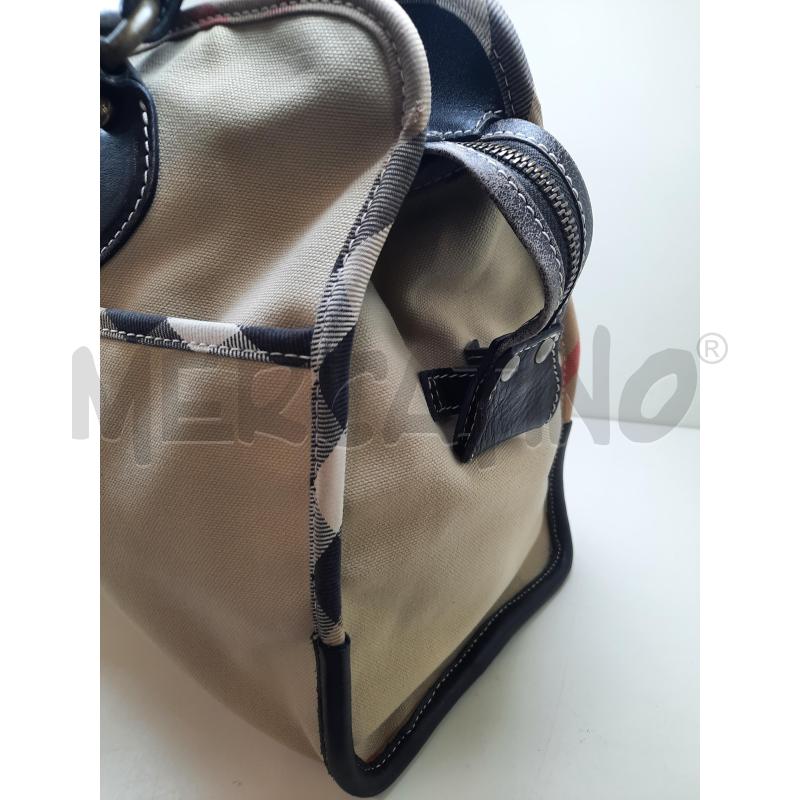 BORSA DONNA BURBERRY TELA RIF PELLE