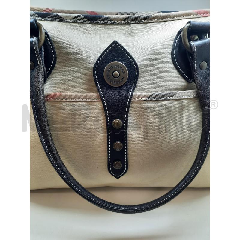 BORSA DONNA BURBERRY TELA RIF PELLE