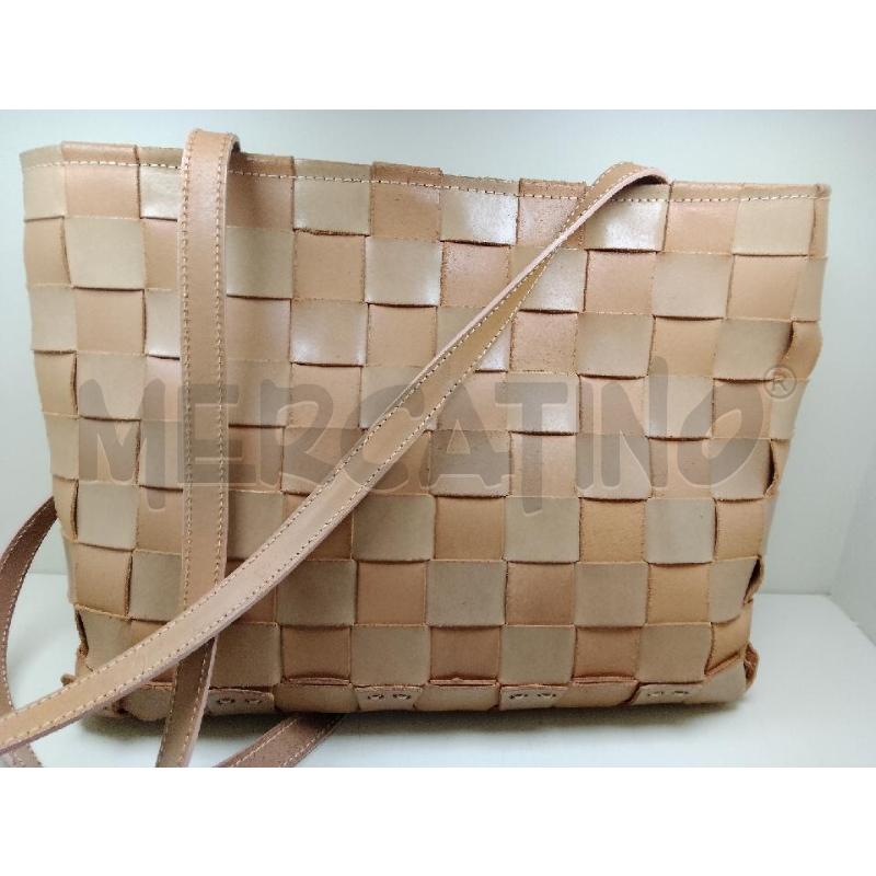 BORSA PELLE INTRECCIO CUOIO ELLEPI | Mercatino dell'Usato Siena 1