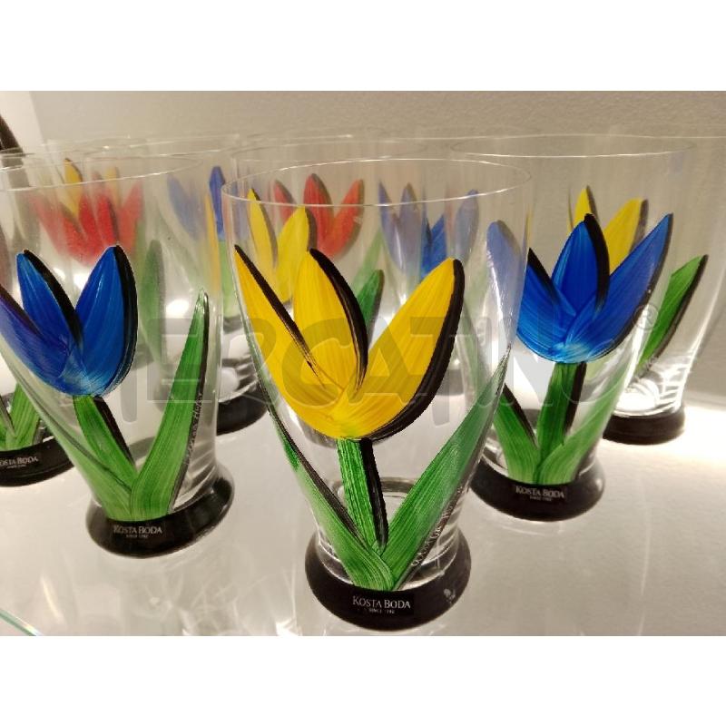 BROCCA +12 BICCHIERI KOSTA BODA TULIPANI | Mercatino dell'Usato Siena 3