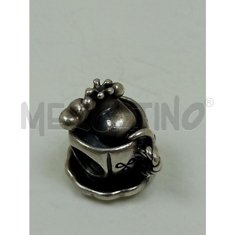 CHARM PANDORA TAZZA CON TOPINO CUORICINO | Mercatino dell'Usato Siena 1