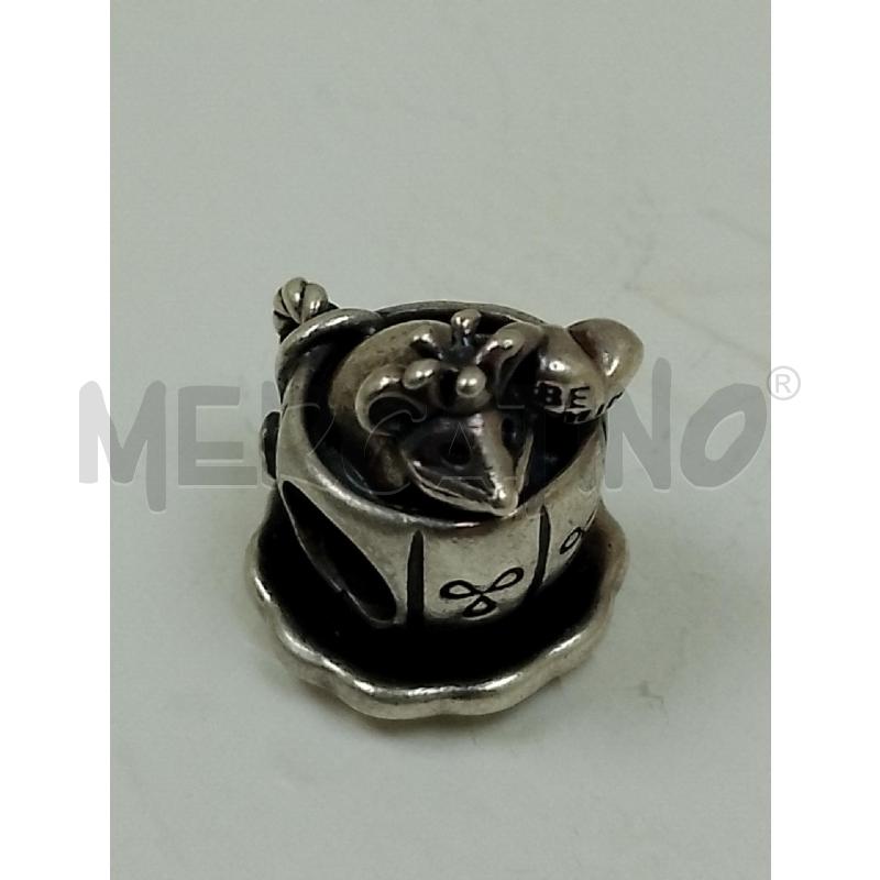 CHARM PANDORA TAZZA CON TOPINO CUORICINO | Mercatino dell'Usato Siena 2