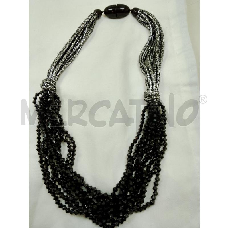 COLLANA ANGELA CAPUTI NERA E ARGENTO | Mercatino dell'Usato Siena 1