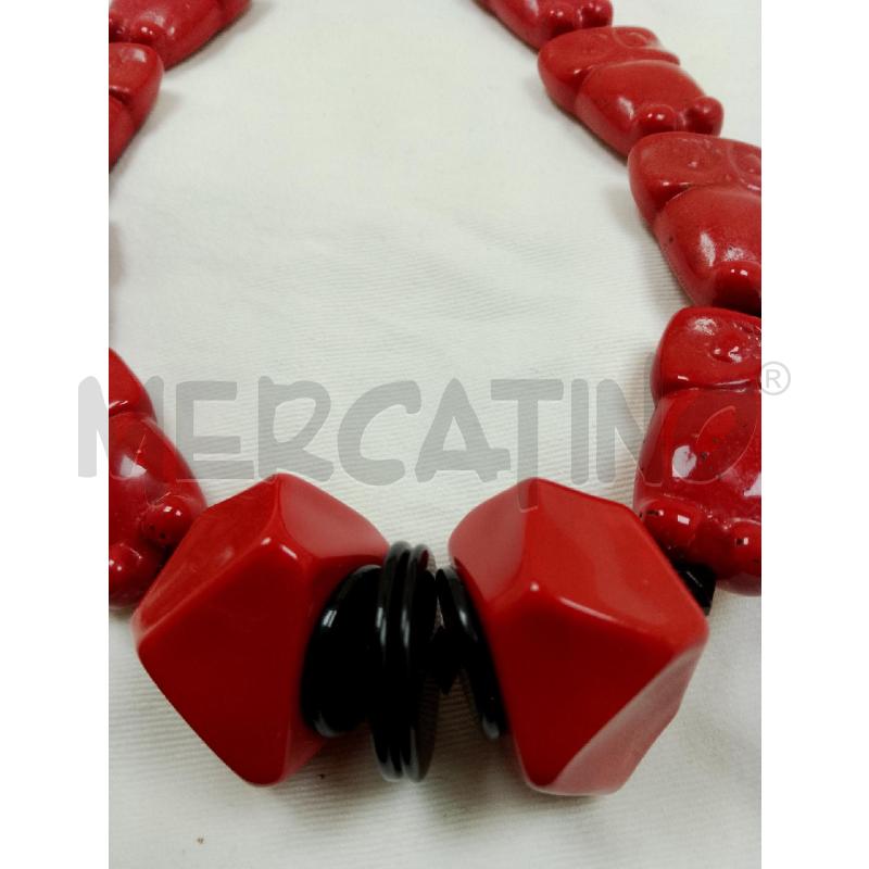 COLLANA ANGELA CAPUTI ROSSA E NERA | Mercatino dell'Usato Siena 3