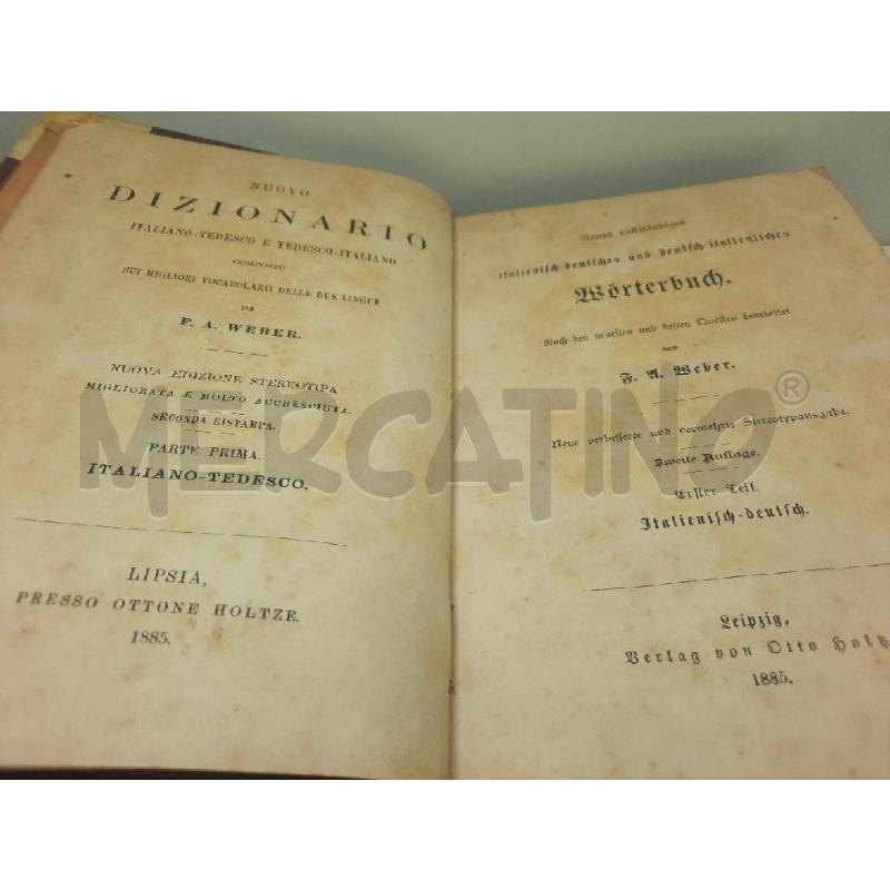 DIZIONARIO ITALIANO TEDESCO -TEDESCO ITALIANO 1885 | Mercatino dell'Usato Siena 3