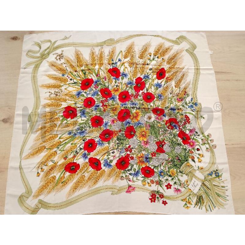 FOULARD SETA PAPAVERI E SPIGHE | Mercatino dell'Usato Siena 1