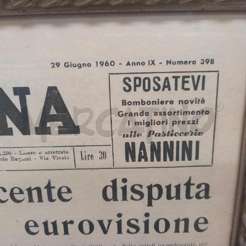 GIORNALE IL CAMPO DI SIENA DEL 1960 INCORNICIATO | Mercatino dell'Usato Siena 2