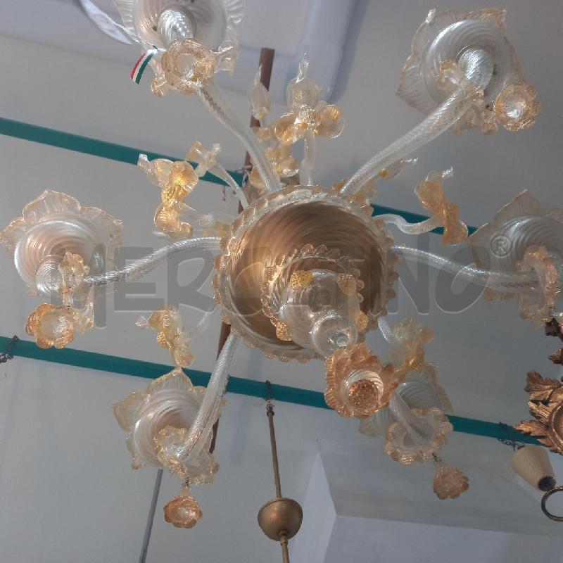 LAMPADARIO MURANO 6 BRACCIA DORATO | Mercatino dell'Usato Siena 2