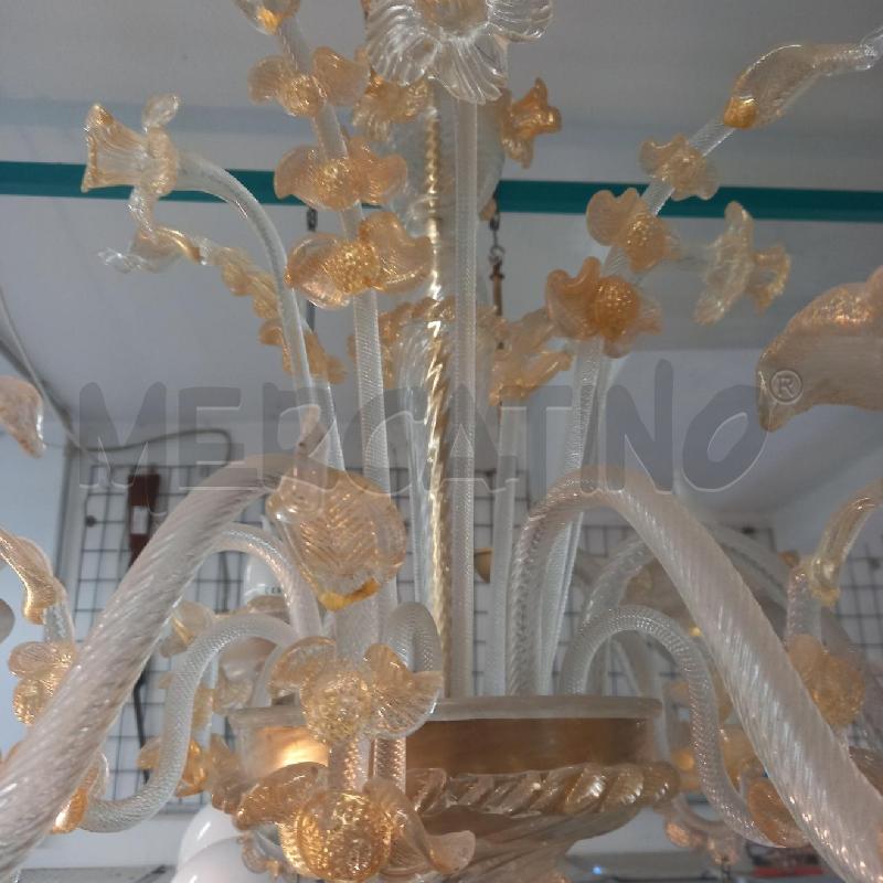 LAMPADARIO MURANO 6 BRACCIA DORATO | Mercatino dell'Usato Siena 3