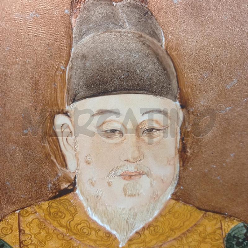 LASTRA DI VETRO DIPINTA IMPERATORE CINA DIFETTI SULLA VERNICIATURA  | Mercatino dell'Usato Siena 2