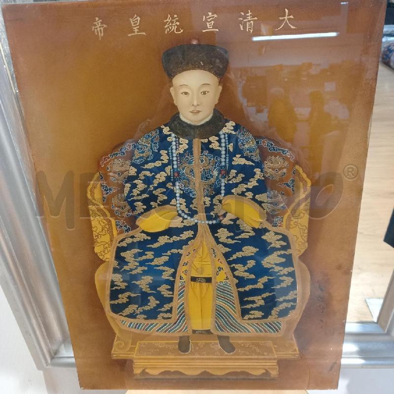 LASTRA DI VETRO IMPERATORE DIPINTO CINA  | Mercatino dell'Usato Siena 1
