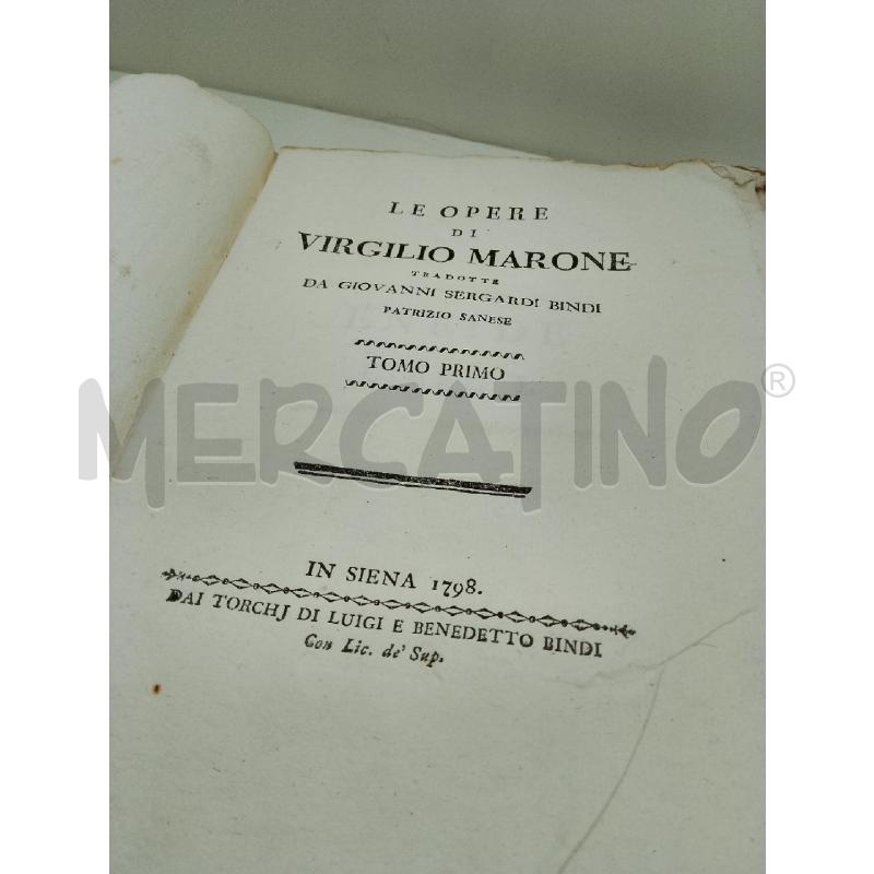 LE OPERE DI VIRGILIO MARONE 1798 | Mercatino dell'Usato Siena 2