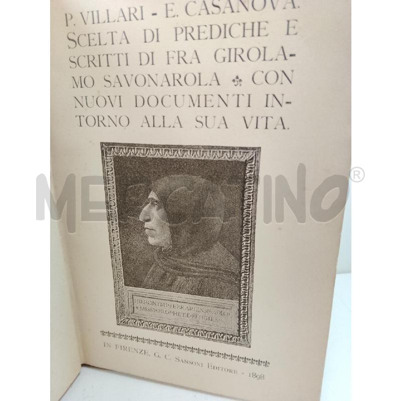 LIBRO SCRITTI DI PREDICHE SAVONAROLA | Mercatino dell'Usato Siena 2