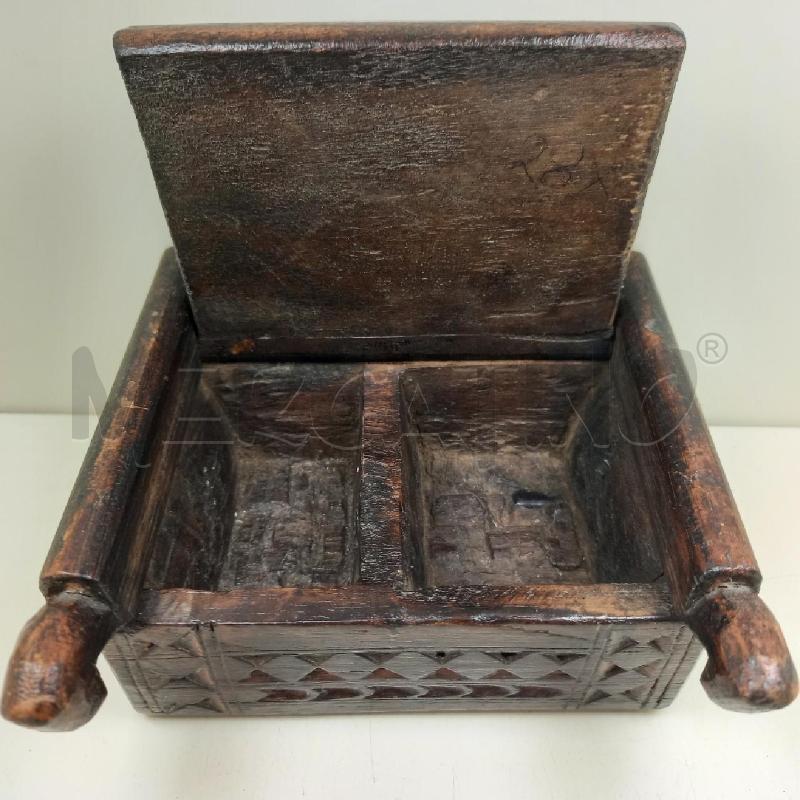 PORTA SPEZIE LEGNO ETNICO 2 SCOMPARTI | Mercatino dell'Usato Siena 1