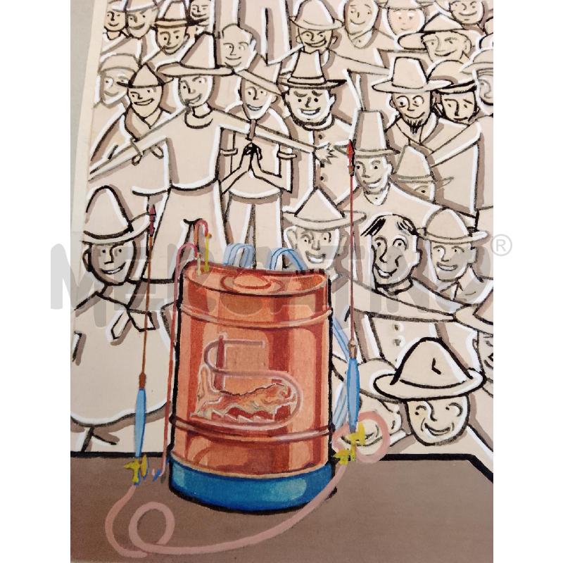 QUADRO ACQUARELLO SU CARTONCINO PERSONAGGI  | Mercatino dell'Usato Siena 3