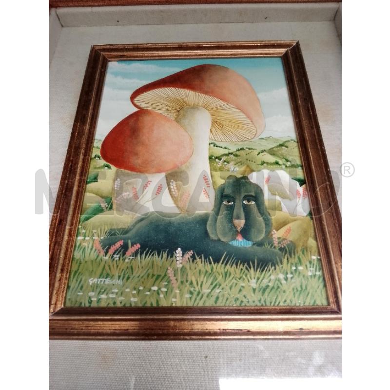 QUADRO CANE CON FUNGHI | Mercatino dell'Usato Siena 1