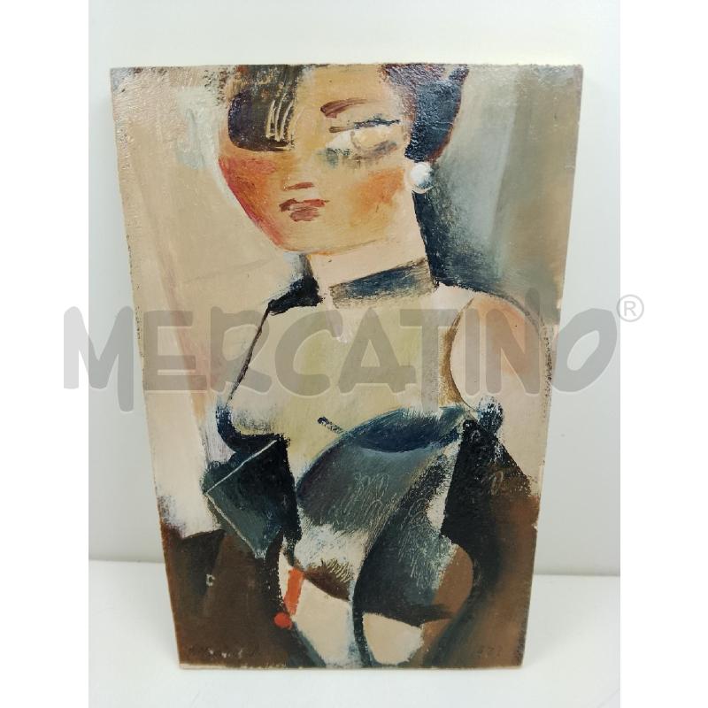 QUADRO MANFREDI RITRATTO DI DONNA 1973 OLIO SU TAVOLETTA | Mercatino dell'Usato Siena 1