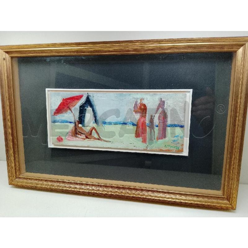 QUADRO OLIO SU TAVOLETTA 24 X 10 PLINIO TAMMARO  | Mercatino dell'Usato Siena 1