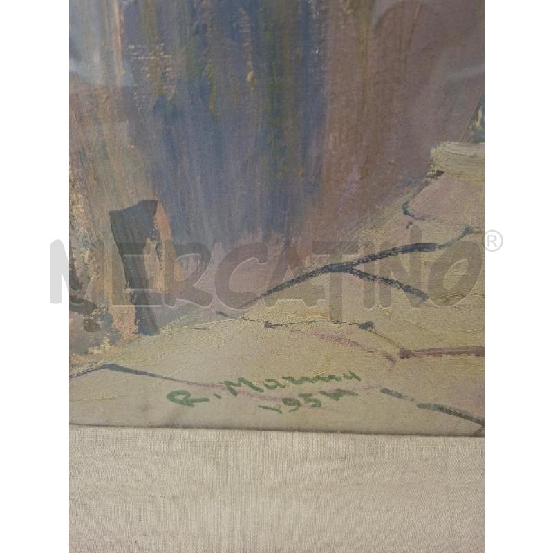 QUADRO OLIO SU TELA VICOLO FIORENTINO RODOLFO MARMA 1954 | Mercatino dell'Usato Siena 2