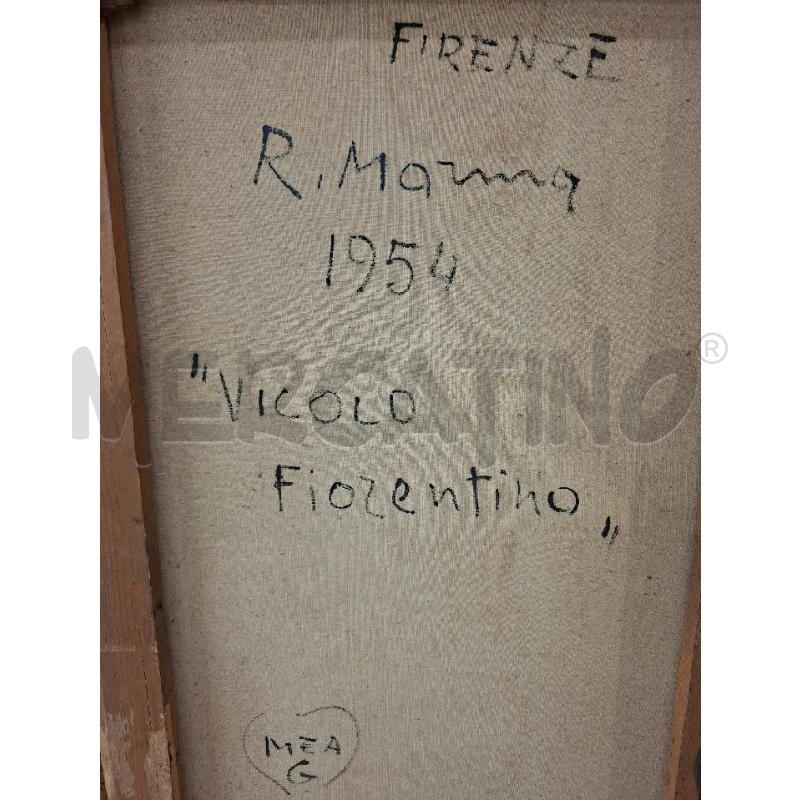 QUADRO OLIO SU TELA VICOLO FIORENTINO RODOLFO MARMA 1954 | Mercatino dell'Usato Siena 3