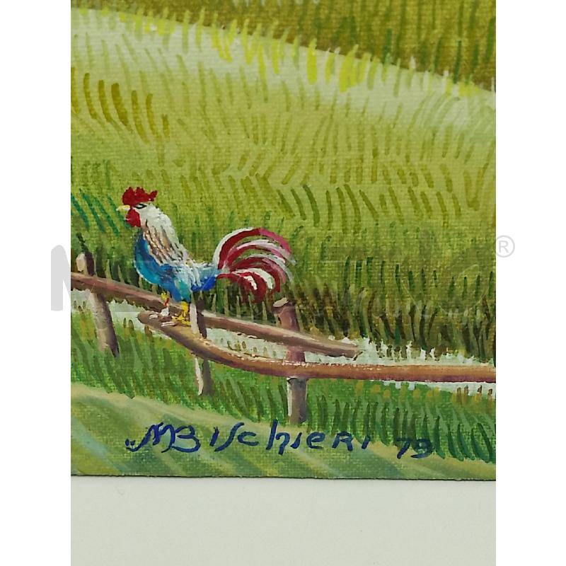 QUADRO SU TAVOLETTA NAIF PAESAGGIO 20 X 15 | Mercatino dell'Usato Siena 2