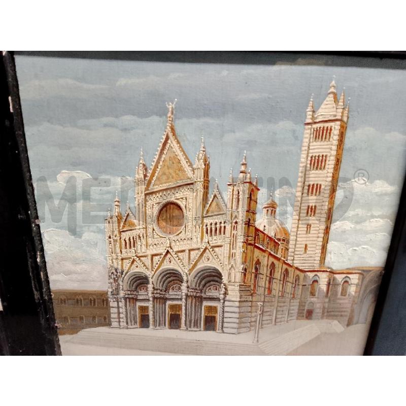 QUADRO VECCHIO DUOMO SU TAVOLETTA ANICHINI | Mercatino dell'Usato Siena 3