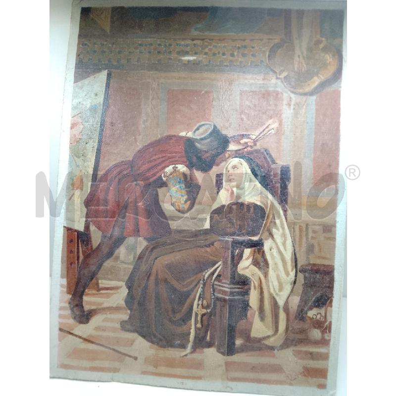 QUADRO VECCHIO SU CARTONCINO SUORA  | Mercatino dell'Usato Siena 1