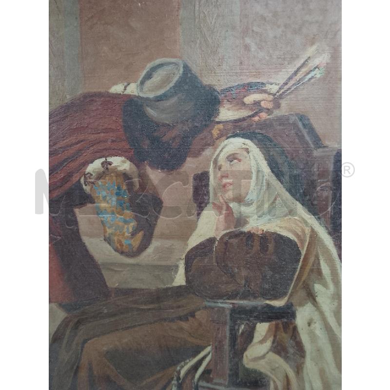 QUADRO VECCHIO SU CARTONCINO SUORA  | Mercatino dell'Usato Siena 2