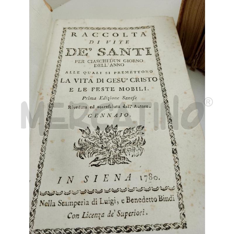 RACCOLTA DI VITE DE' SANTI 1780 DA GENNAIO A DICEMBRE | Mercatino dell'Usato Siena 3