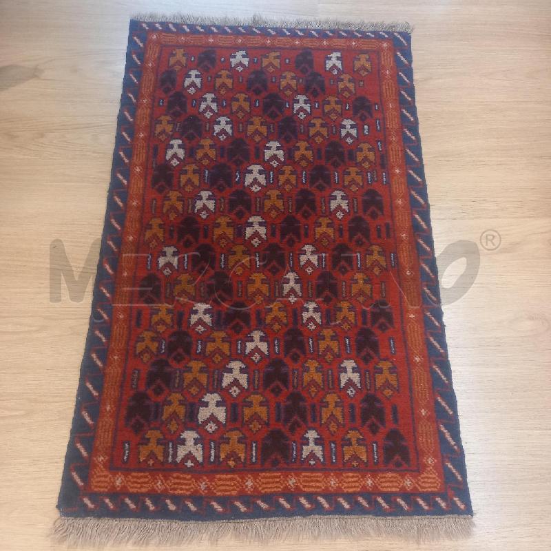 TAPPETO ARTIGIANALE ROSSO BLU 140 X 84 | Mercatino dell'Usato Siena 1