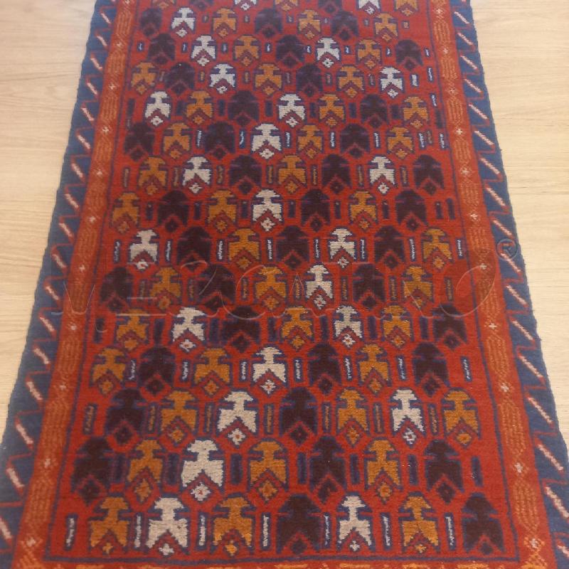 TAPPETO ARTIGIANALE ROSSO BLU 140 X 84 | Mercatino dell'Usato Siena 2