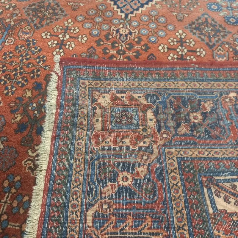TAPPETO GRANDE ARTIGIANALE ROSSO BLU 250 X 145  | Mercatino dell'Usato Siena 3